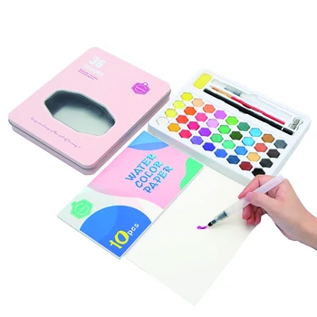 Моющийся нетоксичен набор от акварельных бои 36 цвята за деца