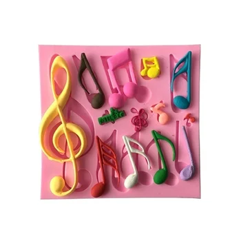 Музикални силиконови форми на Музикални Ноти, Topper за кифли, Инструменти За украса на торта, скърпвам, полимерна глина, форми за печене на сладкиши, бонбони
