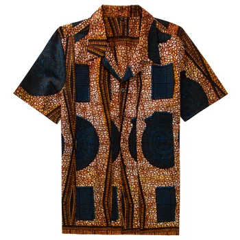 Мъжка риза в африканския стил, изработени по поръчка дашики, camiseta masculina, блузи с къс ръкав, изящен принт, африканска дреха в стил пънк-рок