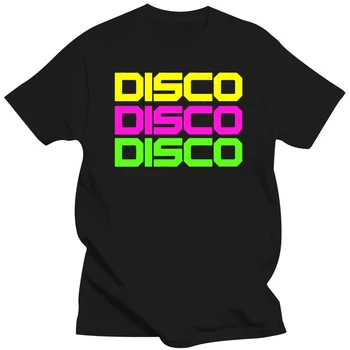 Мъжка тениска в стил диско, S-3XL, неоново маскарадное рокля от 80-те, 80-те, 90-те, 90-те, костюм, топ