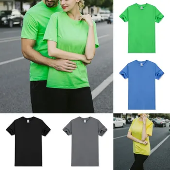 Мъжка тениска От висококачествен 100% памук, Ежедневни Свободна Мъжка тениска с кръгло деколте и къс ръкав, Дамски тениска, многоцветен топ