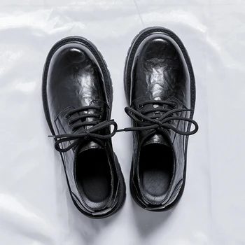 Мъжки Oxfords от естествена кожа, удобни модела обувки, оригинални, официални делови ежедневни обувки-дербито за мъже