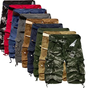 Мъжки военни панталони-карго 2023, абсолютно нови армейските камуфляжные шорти, мъжки памучни свободни работни ежедневни къси Панталони за голям размер