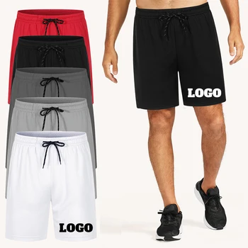 Мъжки къси панталони с Вашето лого, Ежедневни, Спортни Къси Панталони за джогинг Slim Fit, Мъжки Плажни шорти, Мъжки Широки шорти
