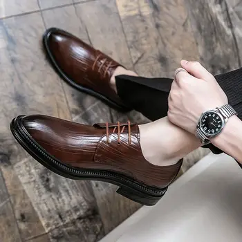 Мъжки официалната обувки, луксозни бизнес костюм, обувки с перфорации тип 
