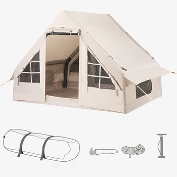 Надуваема Палатка от Оксфорд PVC 3-8 човек, Водоустойчив Надуваема Палатка, Туристическа Палатка за Риболов, Пешеходен Туризъм, Наметало, Къща за Катерене