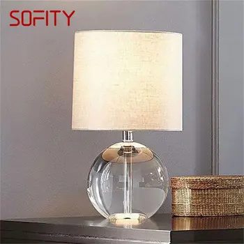 Настолна лампа SOFITY Dimmer, модерна и лесна настолна лампа, кръгла crystal led за декорация на дома, спални