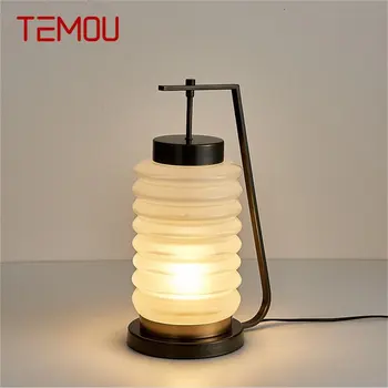 Настолна лампа в китайски стил TEMOU, Модерен Прост Творчески Стъклена Настолна Лампа, led Домашен Декоративен Кабинет, Спалня