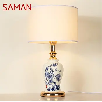 Настолни Лампи SAMAN Модерен led Луксозен Дизайн Креативните керамични Настолни Лампи За Дома Спални