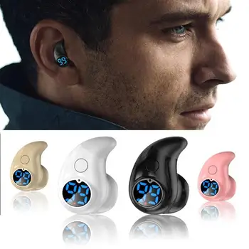 Невидими Супер Мини Слушалки Безжични Bluetooth 5.2 Ушите С Led Дисплей Слушалки С Микрофон