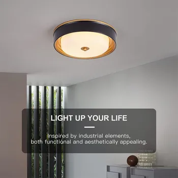 Нов модерен прост модерен led стъклен тавана лампа за спални, кабинет, антре, ретро кръгли декоративни осветителни тела