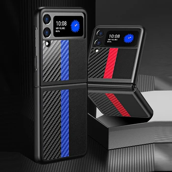 Нов Модерен устойчив на удари Твърд Броня от Изкуствена Кожа За Samsung Galaxy Z Flip3 Flip 3 Zflip3 5G 6,7 Калъф Корпуса Shell