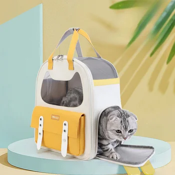 Нова раница за котки, градинска преносима переноска за котки, луксозна чанта за транспортиране на домашни любимци, модерен раница за малки кученца, чанта за плюшено коте