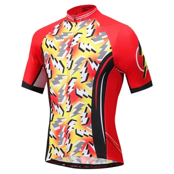 НОВА Червена велосипедна риза, мъжка велосипедна дрехи, спортна риза с ръкави за езда