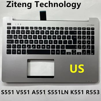 Новата Американска Клавиатура за лаптоп ASUS S551 K551 S551L R553L S551LN V551 K551L с със слушалка, Поставка За Ръцете, Горната Черупка