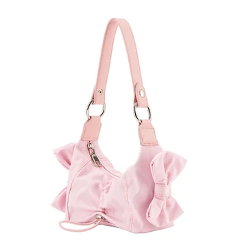 Нови нагънат чанти-клатчи с лък за жени Minitmute, луксозни дизайнерски чанти, портмонета и чанти, летни чанти през рамо с перли в стил Kawai