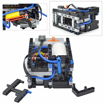 НОВИ тухли Техническа пневматика Автоматични електрически компресор Строителни блокове Модели играчки с Пневматичен мотор бутилка за въздух САМ Leduo