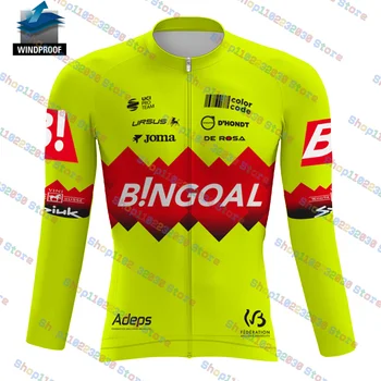 Новият сезон на 2023, мъжки зимни велосипедна майк Bingoal с дълъг ръкав, ветрозащитный Rode Bike Мтб Maillot Ropa Ciclismo