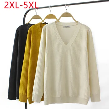 Новост 2023 г., дамски пролетно-есенни блузи големи размери за жените, жълта блуза с V-образно деколте и дълги ръкави голям размер 2XL 3XL 4XL 5XL