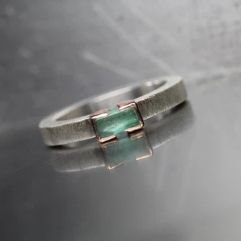 Новост в оригиналния си дизайнерски ретро стил, пресни мятно-зелени квадратни пръстени с кристали за жени, Леки Луксозни бижута, Елегантни подаръци за банкет