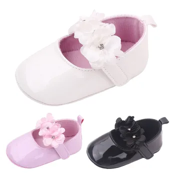 Обикновена обувки на принцесата за малки момичета, летни копринени обувки с цветен модел на равна подметка за деца, обувки за първите разходки, обувки за сватбени партита