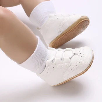 Обувки За новородени момчета, мокасини, модни и ежедневни спортни обувки, бяла баптистката мека нескользящая подметка, първата стъпка