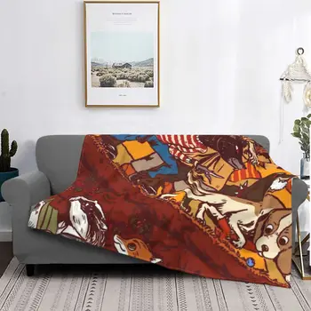 Одеяло с животни, фантастичният г-н Фокс, фланелевое есенно-зимния дышащее леко одеало за офис, плюшевое коварен одеяло