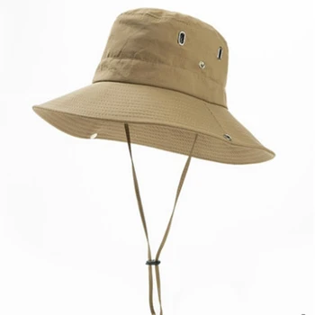 Однотонная Защита От Слънцето Регулируема Рибарска шапка Открит козирка Дишаща Мъжка Шапка за басейна Риболовна шапка