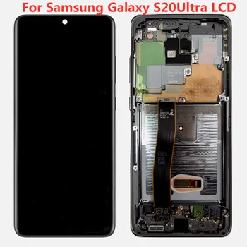Оригинал за Samsung Galaxy S20 Ultra LCD G988 G988F G988B/DS S20Ultra с рамным дисплей сензорен екран дигитайзер с черни точки
