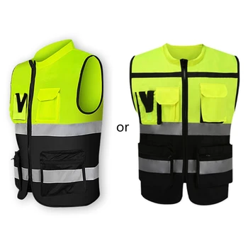 Отразяваща жилетка за сигурност с висока видимост, защитно облекло, отразяваща жилетка за велосипедисти, дизайн волонтера-охрана