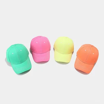 Памучен бейзболна шапка унисекс луминесцентно неонового цвят Модни градинска облекло в стил хип-хоп възстановяване на предишното положение Памучен бейзболна шапка за мъже и жени