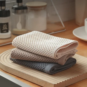Памучни кухненски кърпи 34x34 см, ультрамягкое впитывающее кухненски кърпи, кърпа за почистване на дома, кухненски инструмент е приспособление, кърпа за миене на съдове с каишка