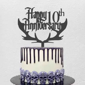 Персонализирани topper за торта за годишнина от сватбата Happy10th, 20th, 30th Anniversary Topper за украса на торта за годишнина от сватбата