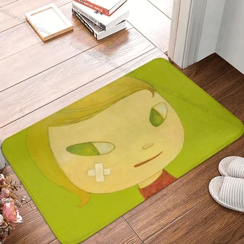 Подложка за спални Yoshitomo Nara за момичета, сладък арт мат, фланелевый килим, килимче за Вратата, Украса за Дома