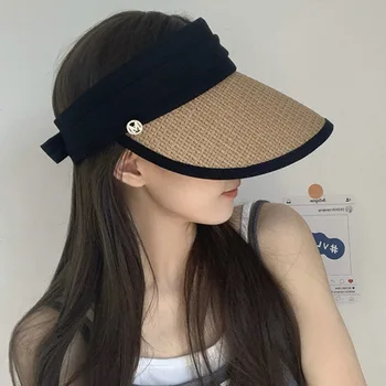 Празна шапка Дамски корейската версия на модерен солнцезащитной шапки с голяма периферия за пътуване, лятна плажна шапка Tide