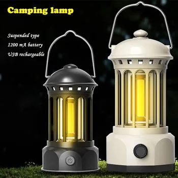 Преносим Окачен фенер за къмпинг Led фенер за палатка в ретро стил, акумулаторна Вградена батерия, аварийно осветление, лампа за къмпинг, на открито