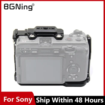 Преносима видеокамера Кейдж за Sony FX30/FX3 Full Protective DSLR Cage Стенд с дупки за винтове 1/4 инча + 3/8 инча/щипка за студен башмака