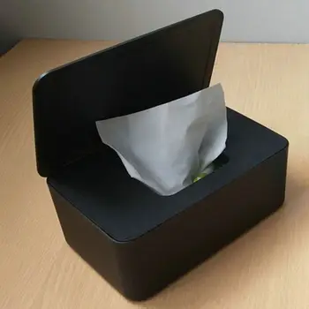 Притежателят на диспенсера за мокри кърпички, с капак, Прахоустойчив кутия за съхранение на салфетки за домашния офис C6UF