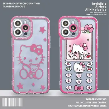 Прозрачен Калъф за Телефон Pink Star Hello Kitty Samsung Galaxy S22 S21 S20 FE Ultra Plus 10e Note 10Lite 10Plus A50 A20s, Калъф