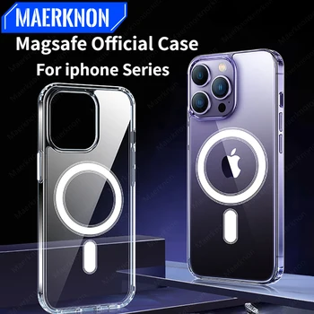 Прозрачен Магнитен Калъф За Телефон Magsafe, Безжична Зареждане, Защитен Калъф За вашия Телефон, Калъф За iPhone 14 13 12 11 Pro Max Mini XS XR