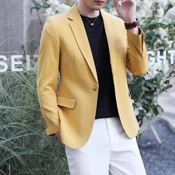 Пролет 2023, нов случайни яке, бизнес мъжки яке, модерен мъжки костюм S-5XL в реален размер