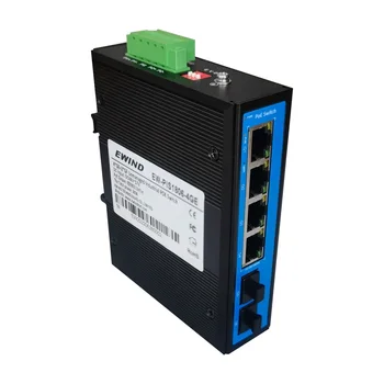 Промишлен 6-портов gigabit ethernet unmanaged switch/router на възобновяеми източници на енергия с 4-пристанищен жак 802.3 at PoE + и 2-пристанищен SFP