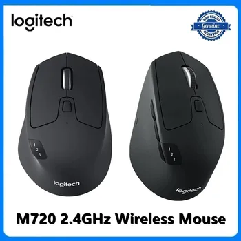 Рекламна Безжична мишка Logitech M720 2,4 Ghz с Уеднаквяване на Двухрежимным интерфейс 1000 dpi Bluetooth USB 8 Бутона на Мишката За Преносими КОМПЮТРИ