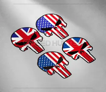 Ретро американски Флаг Великобритания с Черепа, винил светлоотразителни стикери JDM, състезателни стикери, за мотоциклети, за камиони, микробуси, за стени, за лаптоп
