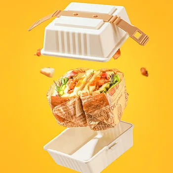Сандвич-bento-бокс за вкъщи, Кутия за Сандвичи, Запечатани Кутия за Еднократна употреба, Кутия за съхранение на сладкарски изделия за Пикник на открито, Кутия за съхранение на закуски, Загряване в микровълнова фурна