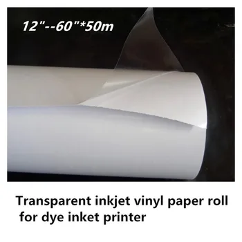 Свитък с формат А4-60 см, висококачествен прозрачен залепващ винил стикер за мастилено-струен печат с подвижна лепило