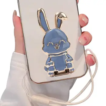 Сгъваема закачалка за телефон със заек, настолна поставка за телефон с сладък заек, сгъваема скоба с мързелив катарама тип 