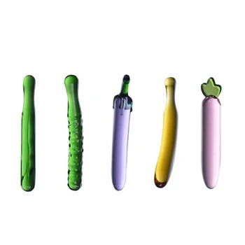 Секс-играчка, Плодов Зеленчук стъклен вибратор, Стимулатор на простатата, Масажор точка G, изкуствен пенис за възрастни, продукт за жени