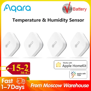 Сензор за температура и Влажност на въздуха Aqara ZigBee Smartphone Remote Control Smart Home Сензор Работи с Xiaomi Mi Home и Apple HomeKit