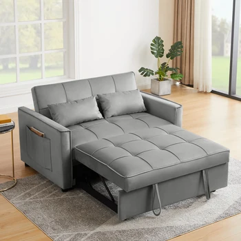 Сиви разтегателен диван Velnet, лесно монтируемый, е мек и удобен за вътрешна мебели за всекидневната